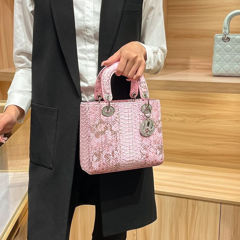 Snake Pattern Retro Diana Female Niche Fashion Crossbody Bags