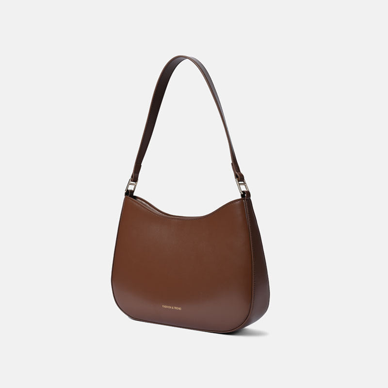 Women's Genuine Leather Underarm High Sense Baguette Armpit Bags