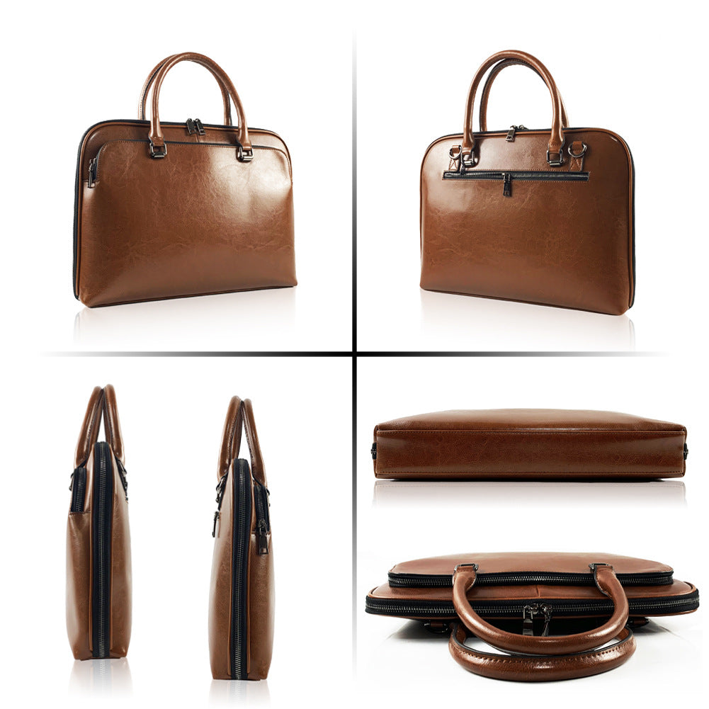 Women's & Men's & Cowhide Business File Genuine Leather Handbags