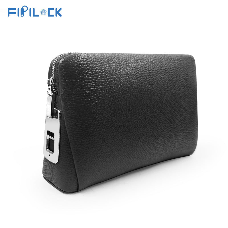 Men's Simple Lightweight Waterproof Fingerprint Clutch Smart Men's Handbags