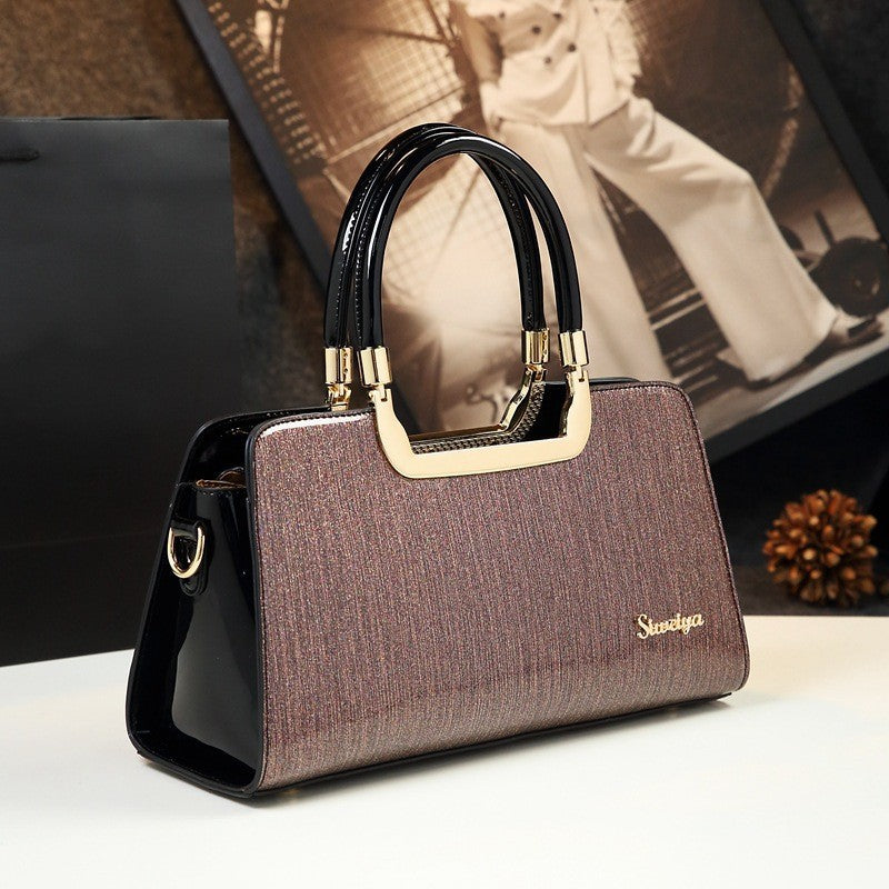 Women's Fashionable Simple Bright Leather Mother-in-law Shoulder Bags
