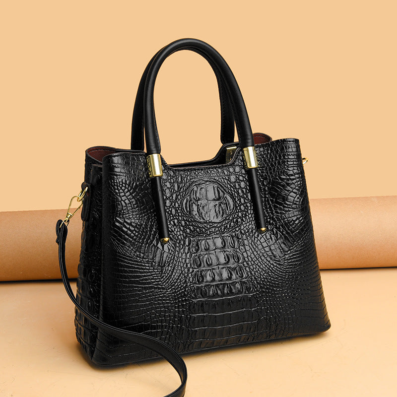 Women's Trendy Female Crocodile Pattern Fashion Handbags