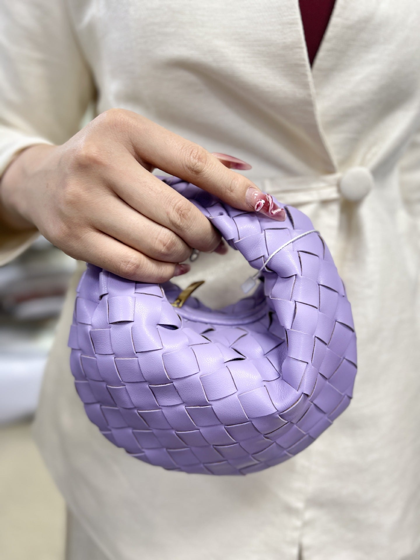 Mini Hand-held Dumpling Hand-woven Cloud Croissant Handbags