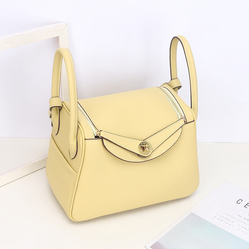 Women's Top Layer Cowhide Golden Pillow Genuine Shoulder Bags