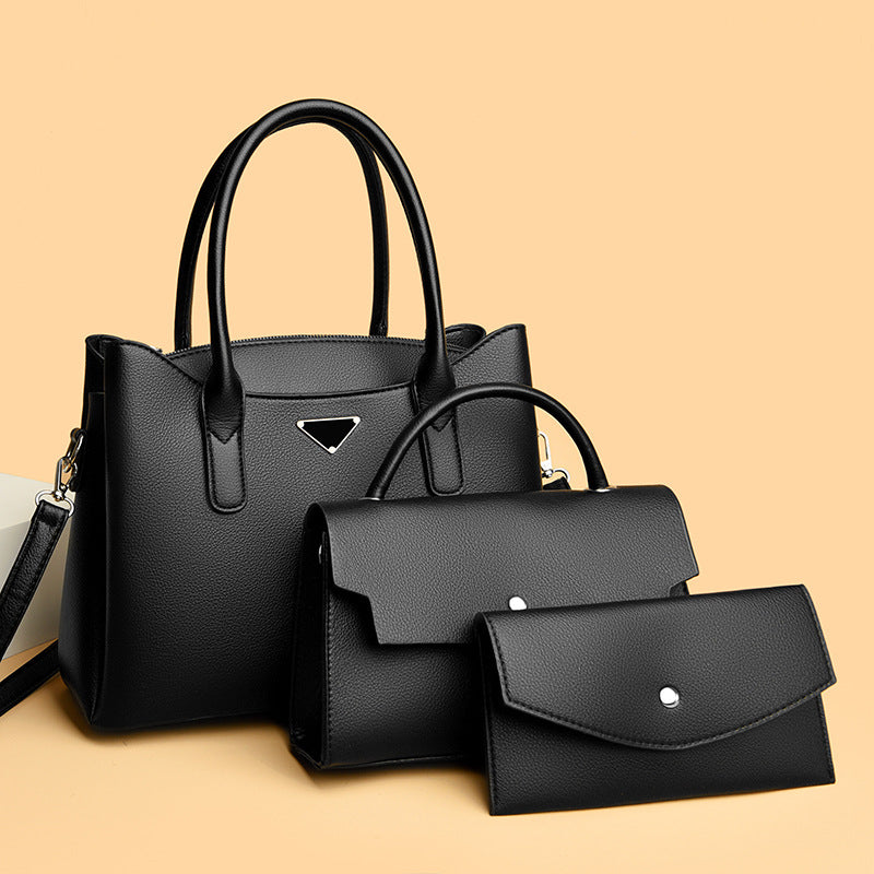Women's High-grade Three-piece Versatile Large Capacity Commuter Handbags