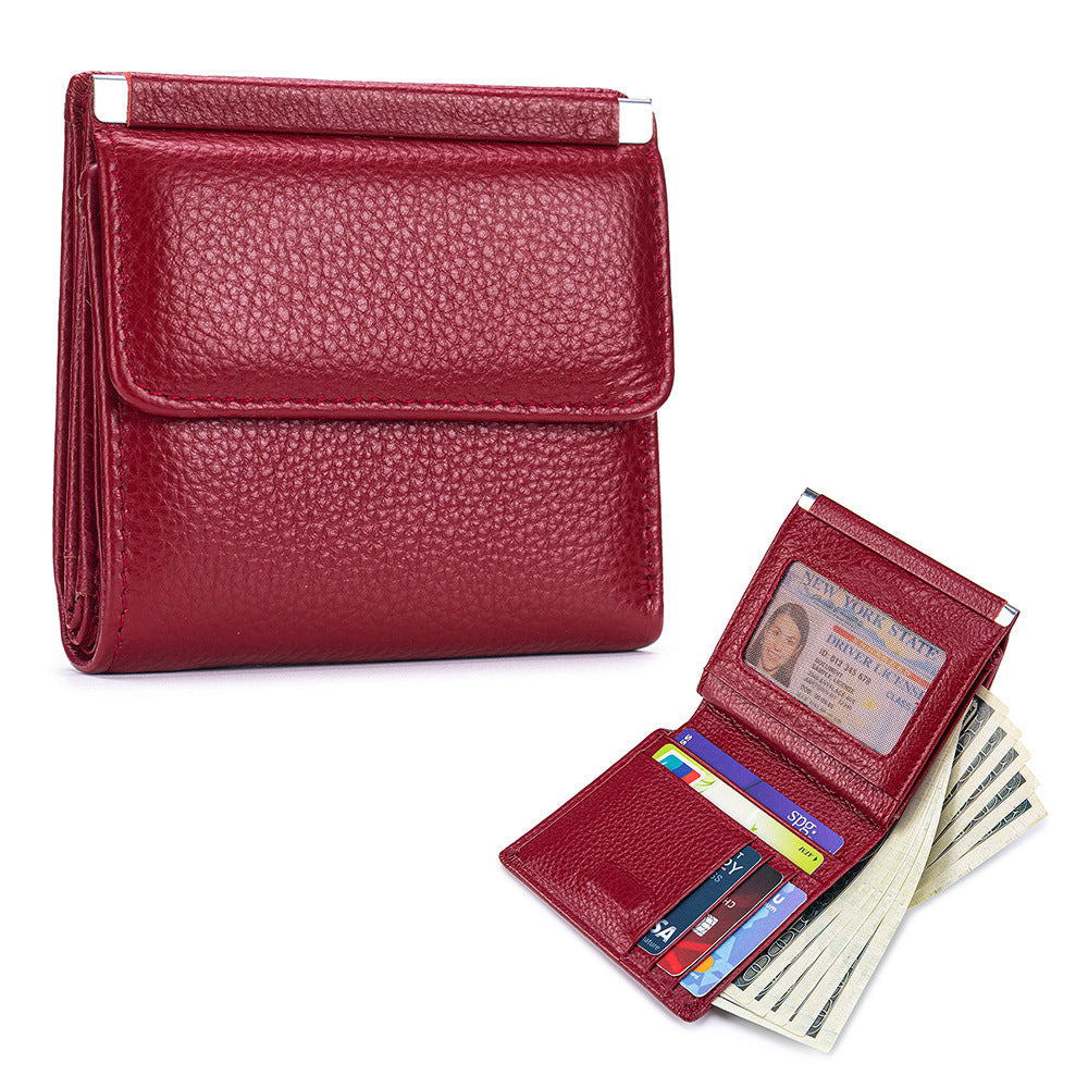 Women's Genuine Leather Short High-grade Storage First Ladies Wallets