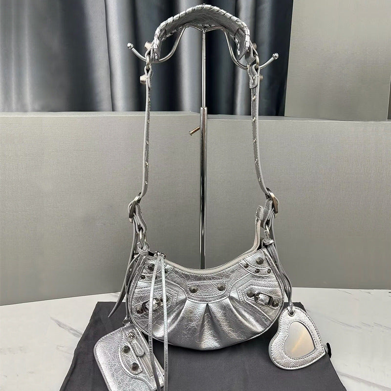 High Quality Rivet Motorcycle Sweet Cool Hot Three-in-one January Crossbody Bags