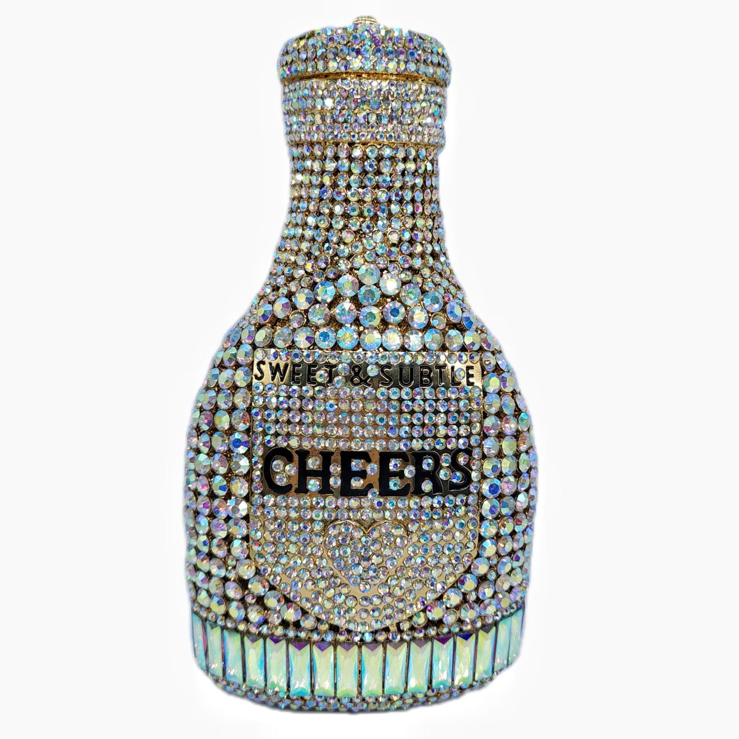Women's Wei Champagne Bottle Rhinestone Banquet Crystal Bags