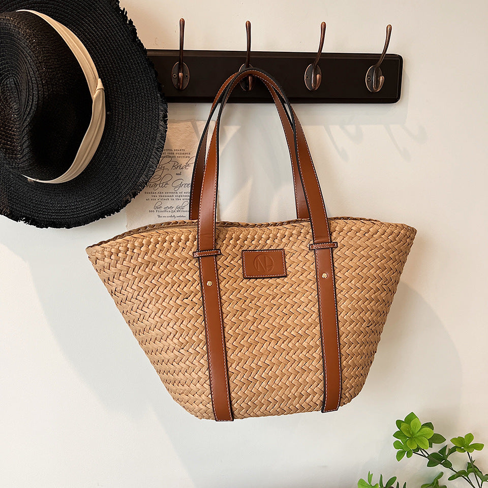 Large Capacity Straw Woven French Portable Crossbody Bags