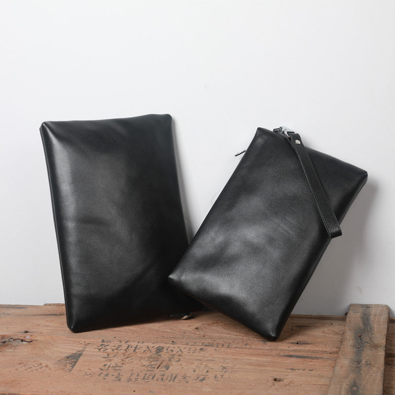 Men's Top Layer Cowhide Envelope Large Capacity Men's Handbags