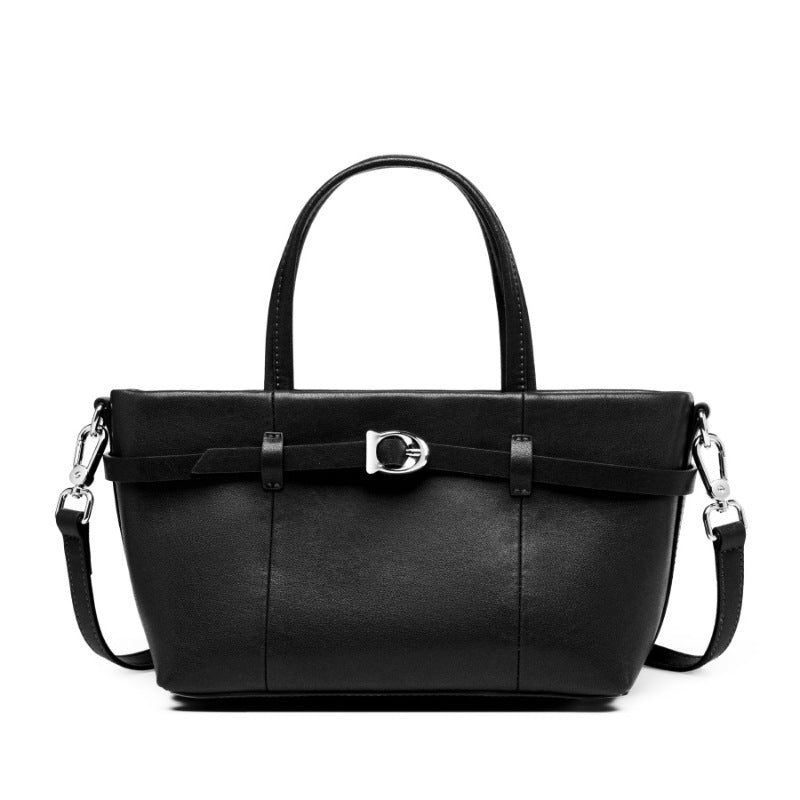 Women's Cowhide Retro Commuter Vegetable Basket Leather Handbags