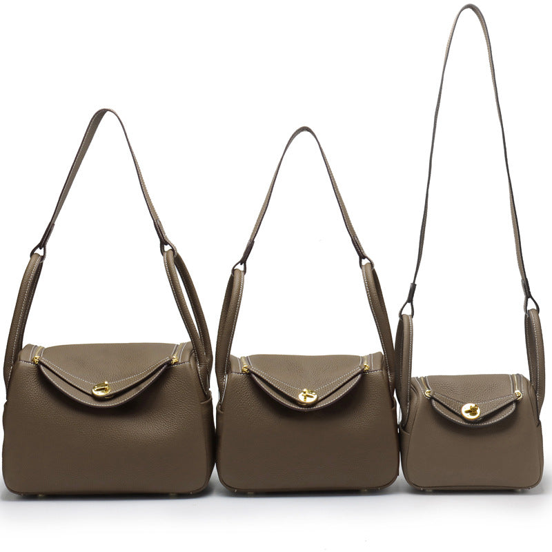 Layer Cowhide Lychee Pattern Lindy Doctor Genuine Leather Crossbody Bags