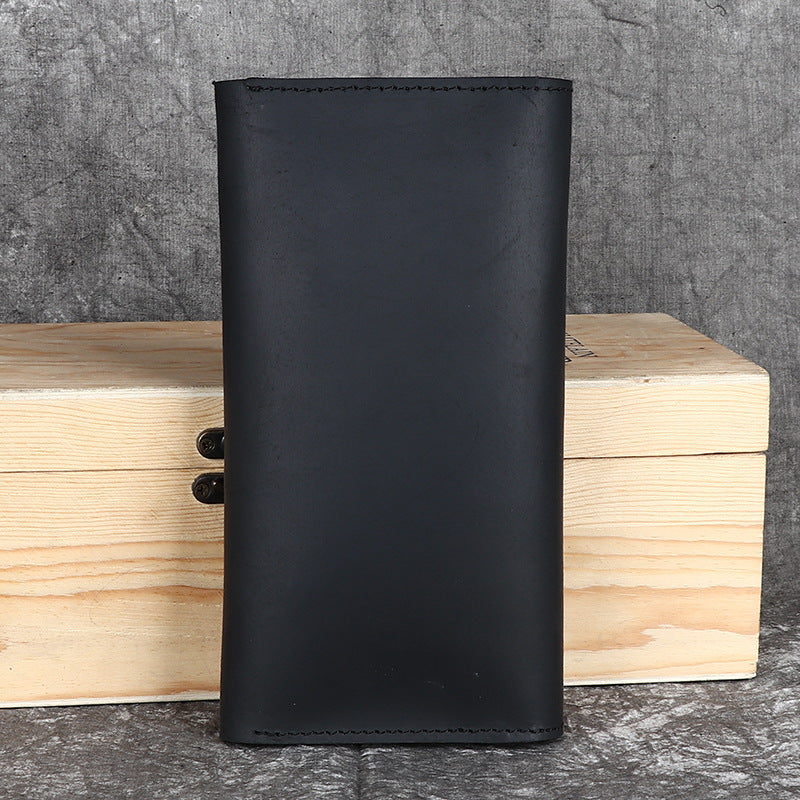 Men's Crazy Horse Leather Long Genuine First Layer Men's Wallets