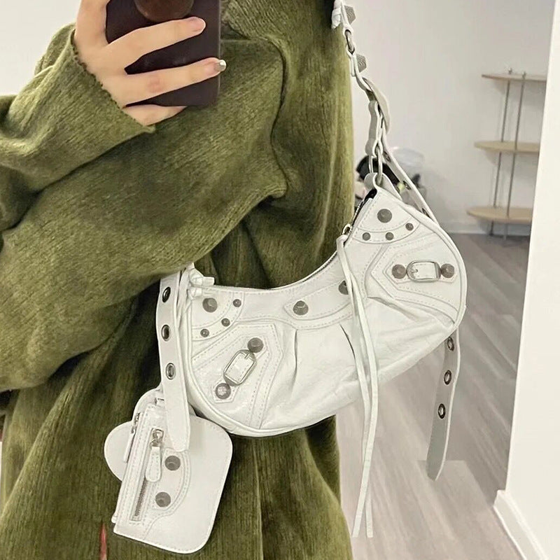 High Quality Rivet Motorcycle Sweet Cool Hot Three-in-one January Crossbody Bags