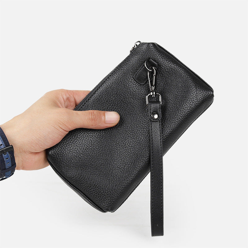Men's Leather Soft Clutch Cowhide Long Leisure Men's Handbags