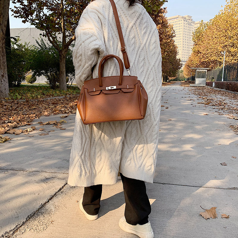 Women's Lychee Pattern Fashion Large Capacity Shoulder Bags