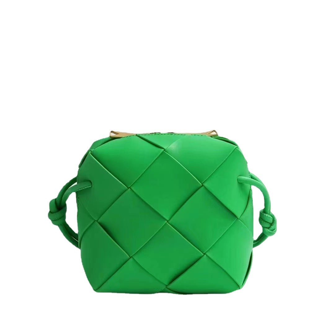 Rhombus Genuine Leather Portable High Sense Shoulder Bags