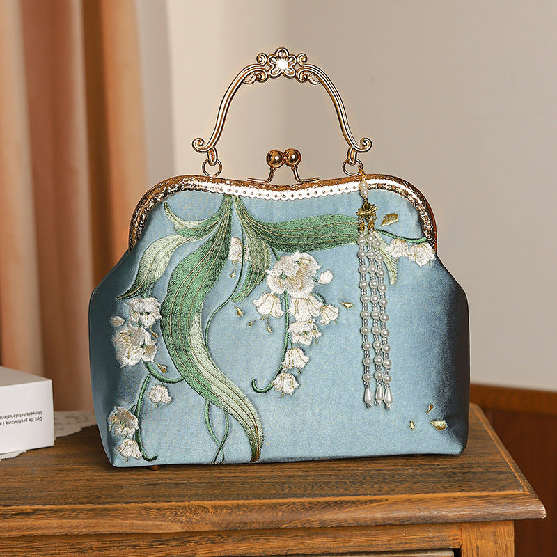 Embroidered Chinese Style Cheongsam Banquet Pure Handbags