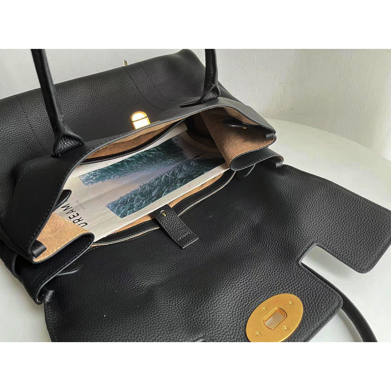 Women's Use British Retro Genuine Leather Commuter First Shoulder Bags