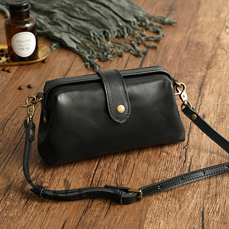 Women's Handmade Dye Penetration Waxing Leather Genuine Crossbody Bags