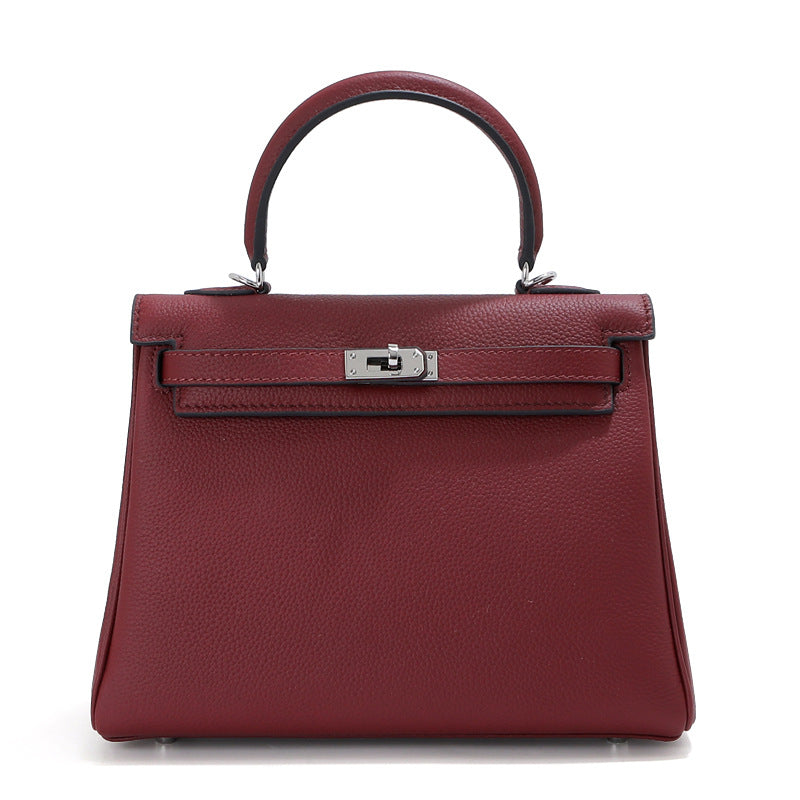 Women's High-grade First Layer Cowhide Kelly Underarm Shoulder Bags