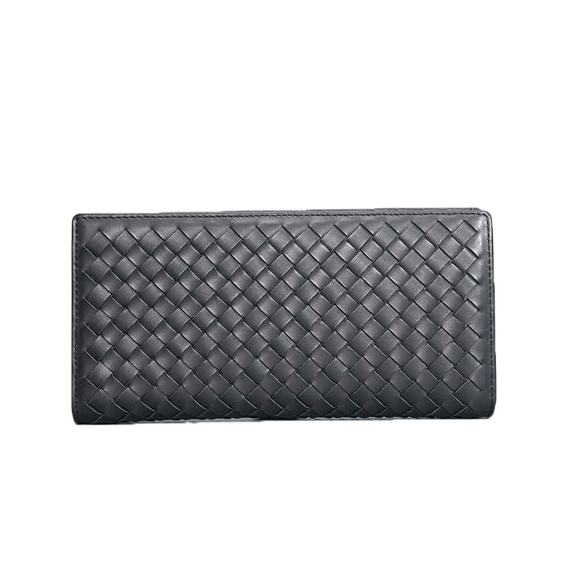 Men's Authentic Leather Weave First Layer Cowhide Men's Wallets