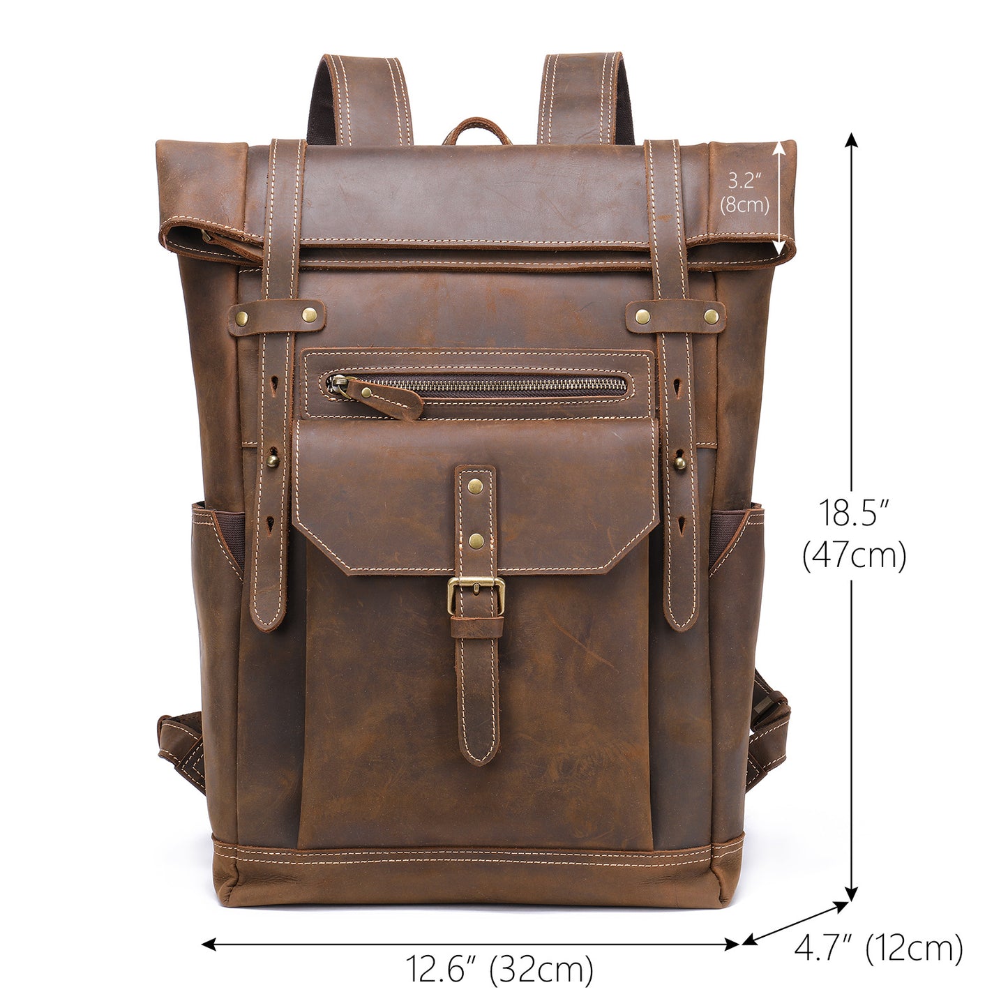 Men's Retro Crazy Horse Leather Mountain Climbing Backpacks