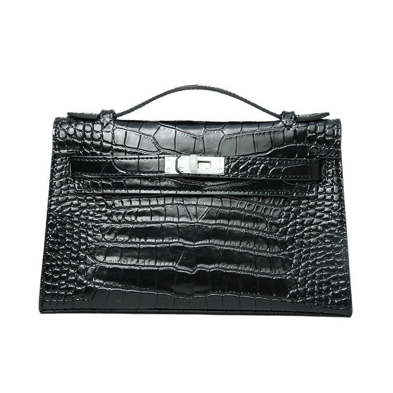 Women's Holding Dinner Crocodile Pattern Chain Genuine Leather Crossbody Bags