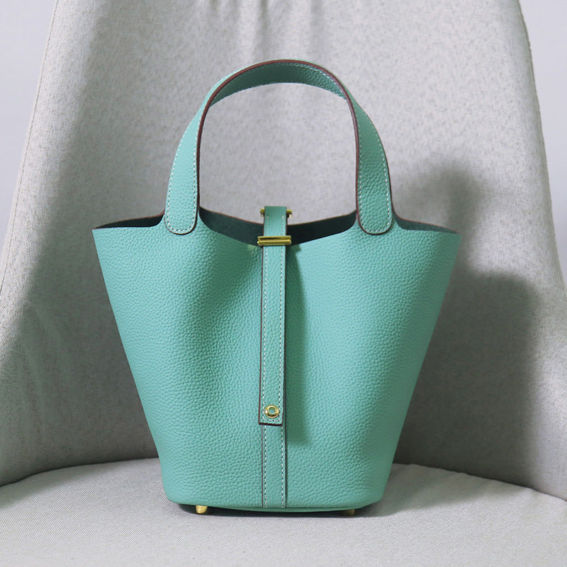 Women's Upgraded First Layer Cowhide Gold Vegetable Handbags