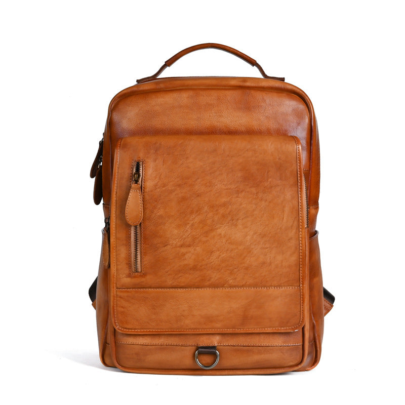 Style Top Layer Cowhide Large Capacity Backpacks