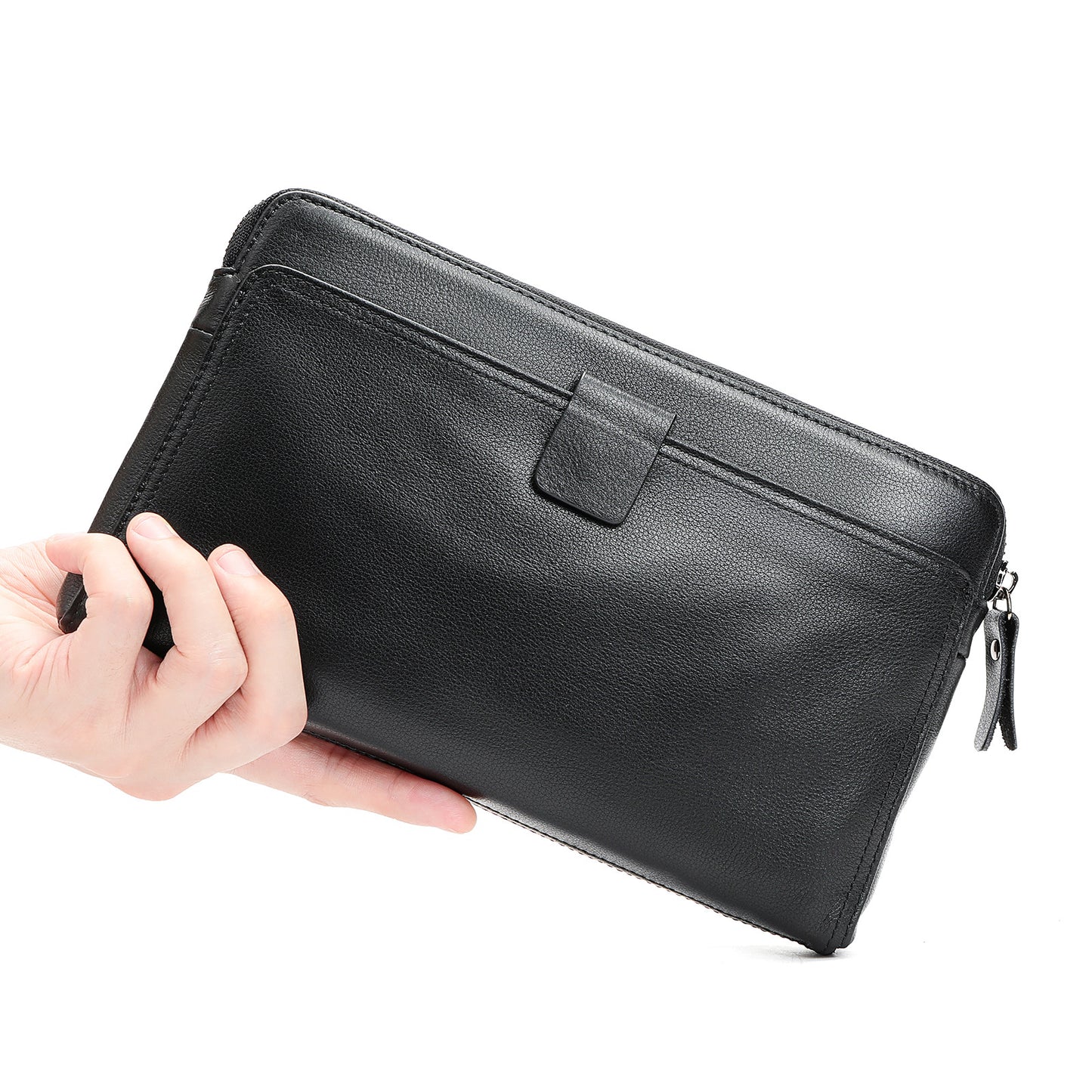 Men's Man First Layer Cowhide Business Clutch Purses