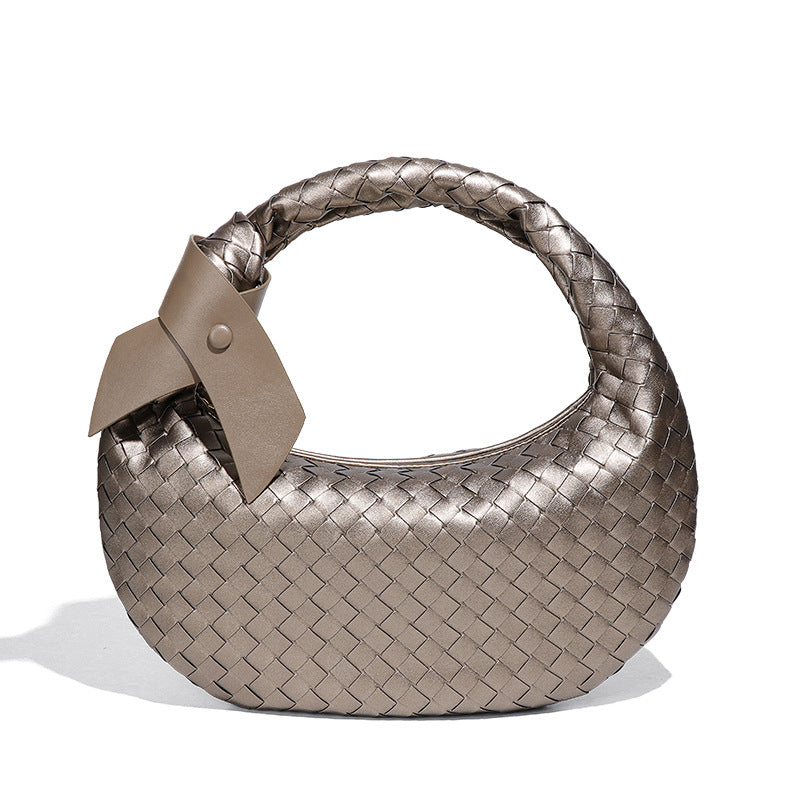 Women's Woven Fashion Knotted Round Large Capacity Handbags