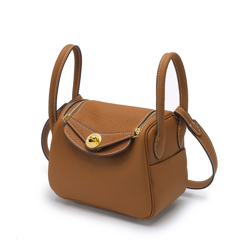 Layer Cowhide Lychee Pattern Lindy Doctor Genuine Leather Crossbody Bags