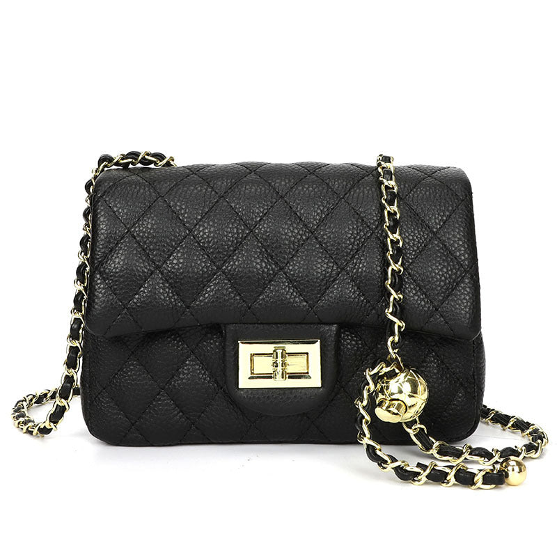 Women's Leather Style Chain First Layer Cowhide Fashion Bags