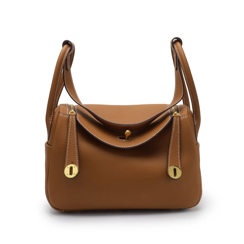 Layer Cowhide Lychee Pattern Lindy Doctor Genuine Leather Crossbody Bags