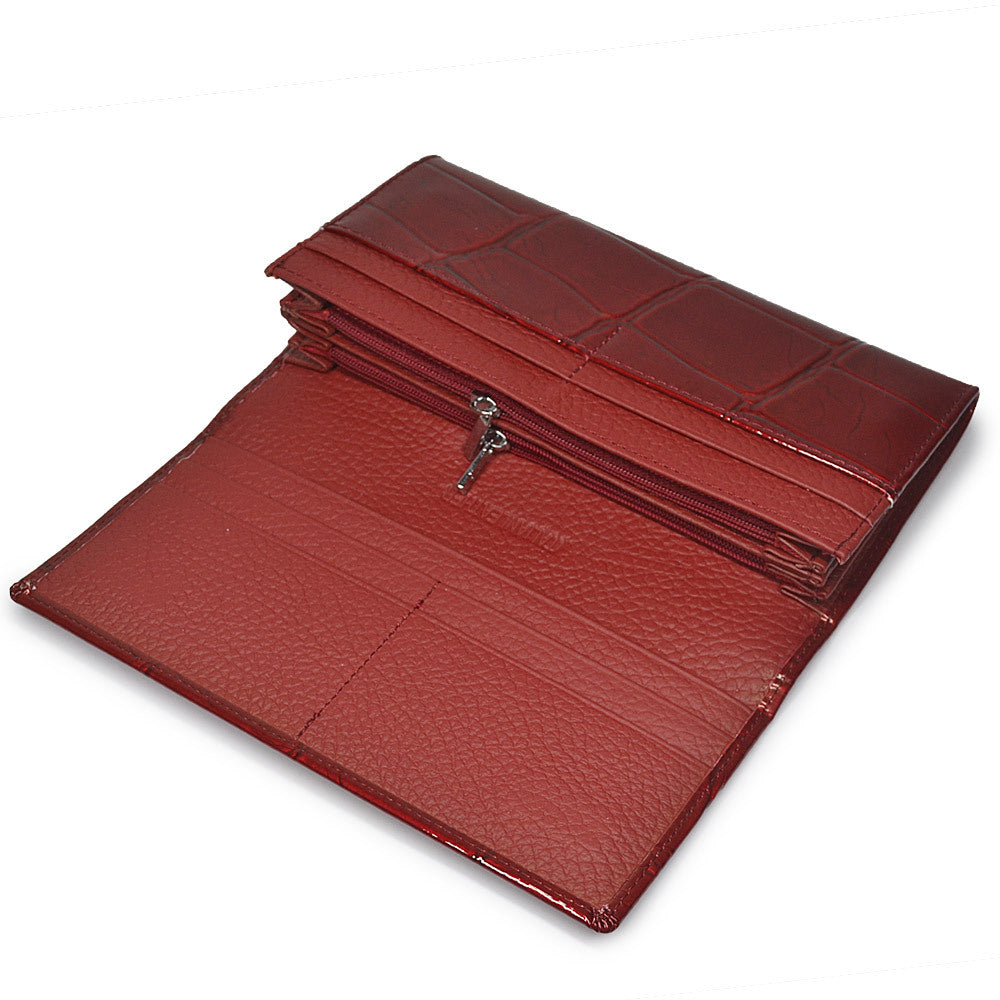 Women's Cowhide Long Clutch Fashion Patent Leather Inside Ladies Wallets