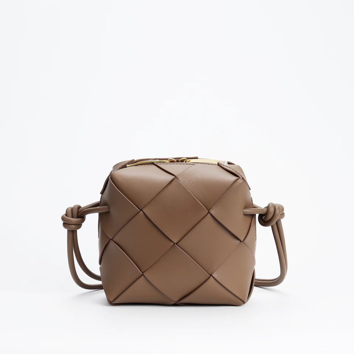 Women's Spring Genuine Leather Diamond Pattern Commute Soft Crossbody Bags