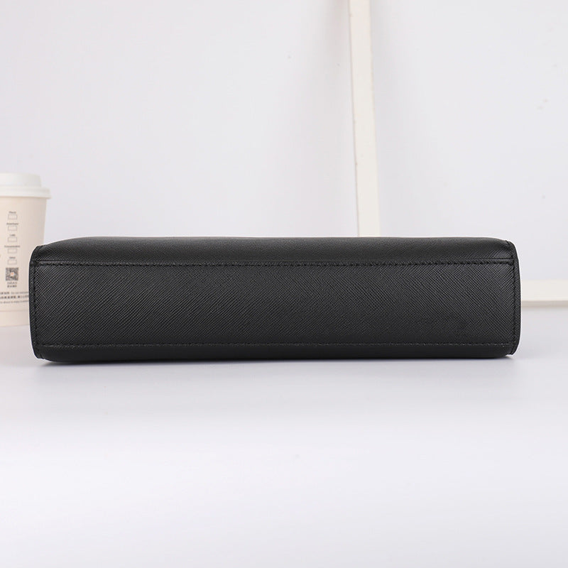 Men's Clutch Leather First Layer Cowhide Cross Pattern Men's Handbags