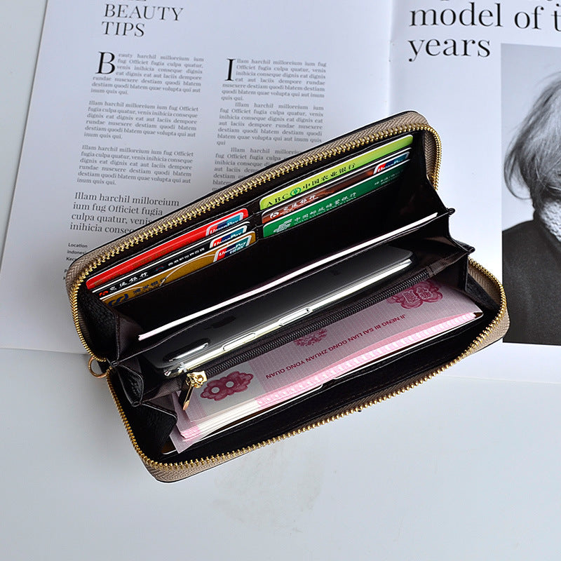 Women's Long Genuine Leather Large Capacity Clutch Ladies Wallets