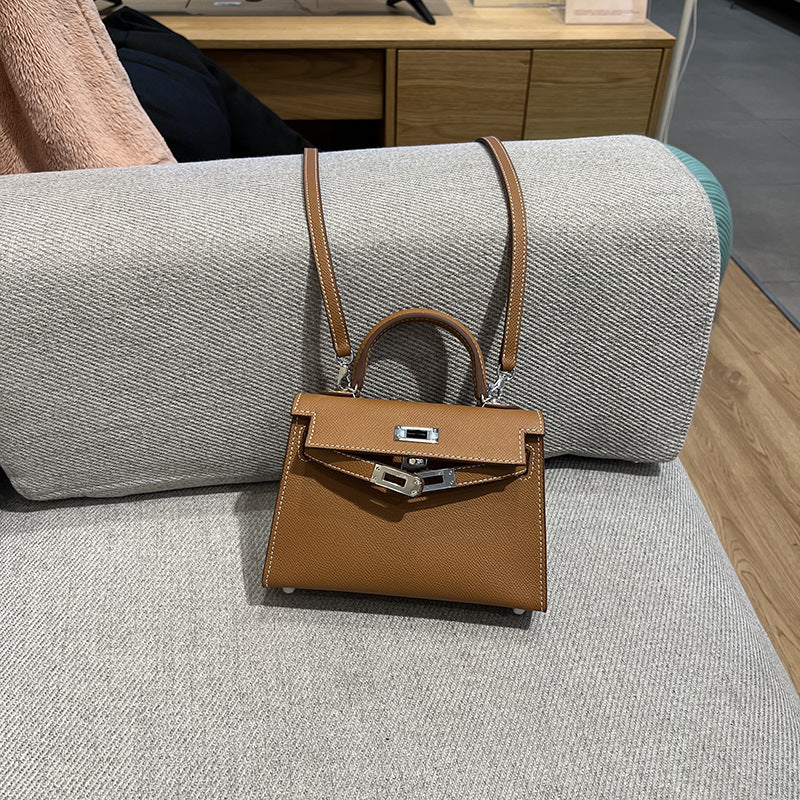 Women's Second Generation Palm Print Kelly Leather Fashion Pouches Mini Shoulder Bags