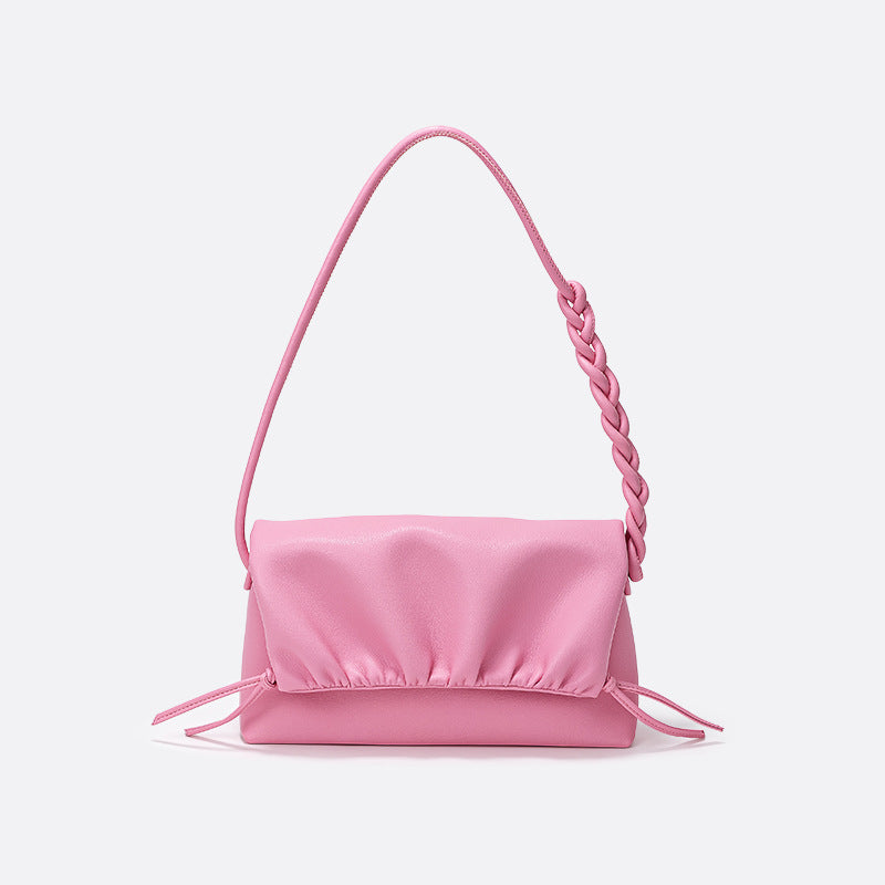 Women's Cloud Fashion Drawstring Design Genuine Leather Shoulder Bags