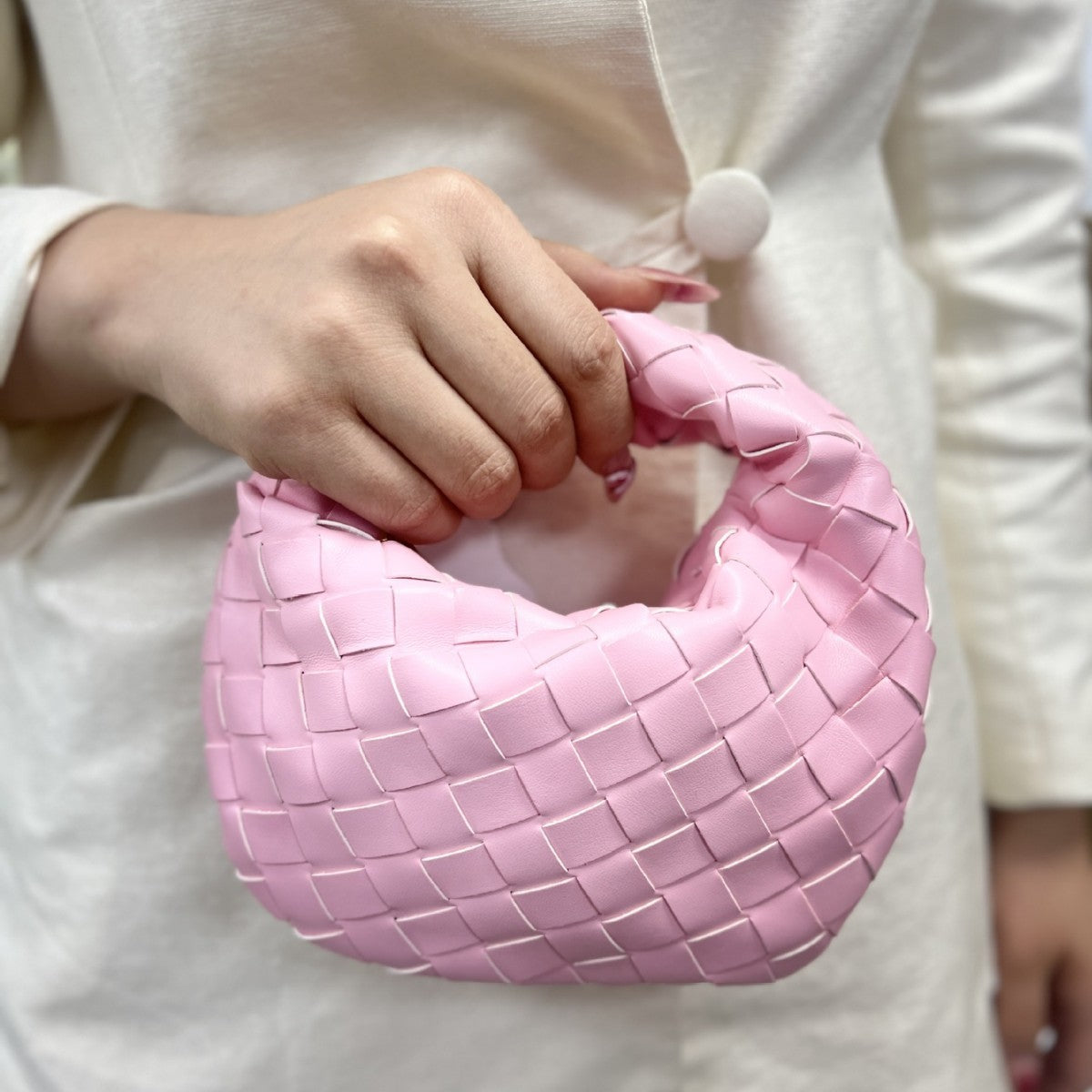 Mini Hand-held Dumpling Hand-woven Cloud Croissant Handbags