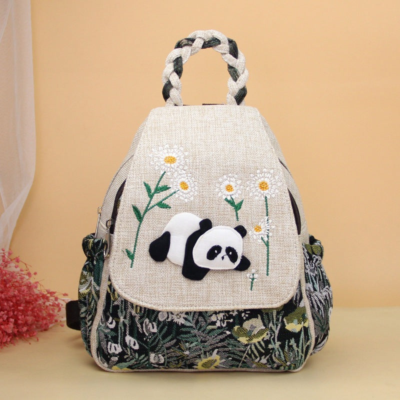 Panda Ethnic Style Artistic Fan Treasure Bags