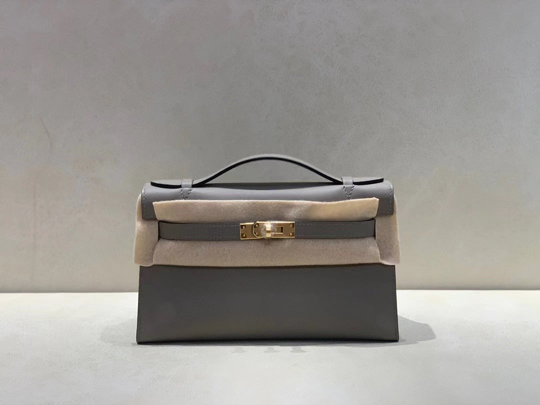 Handmade Wax Line Cowhide Mini Advanced Handbags