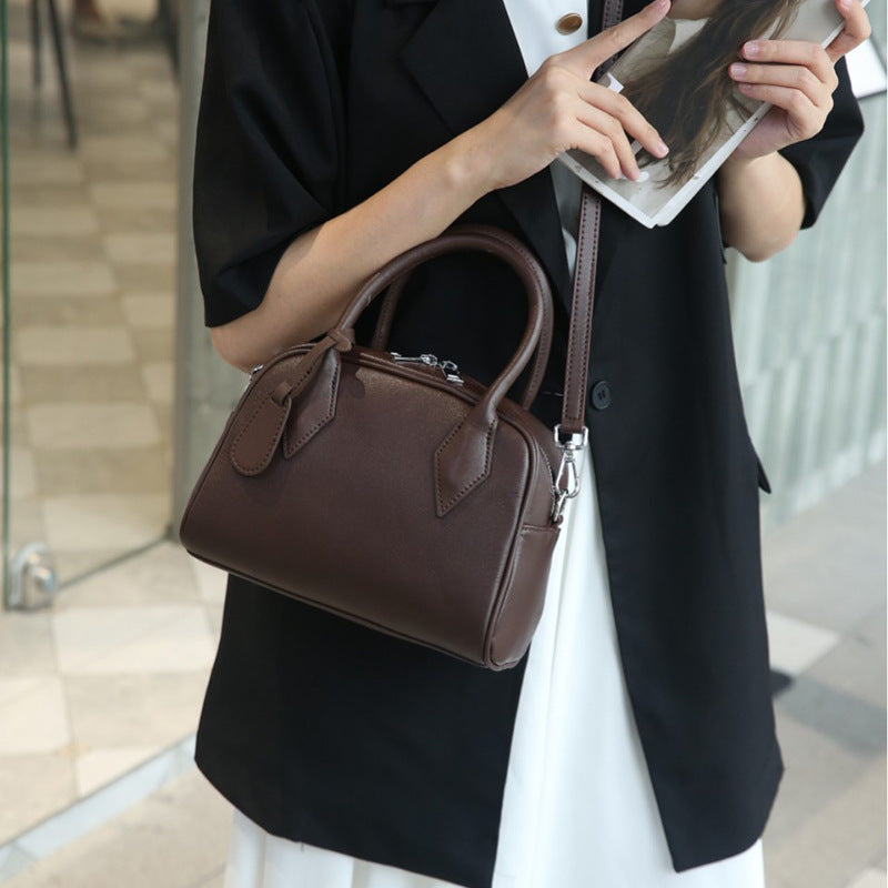 Women's Leather Summer High Sense Niche Pillow First Layer Cowhide Handbags