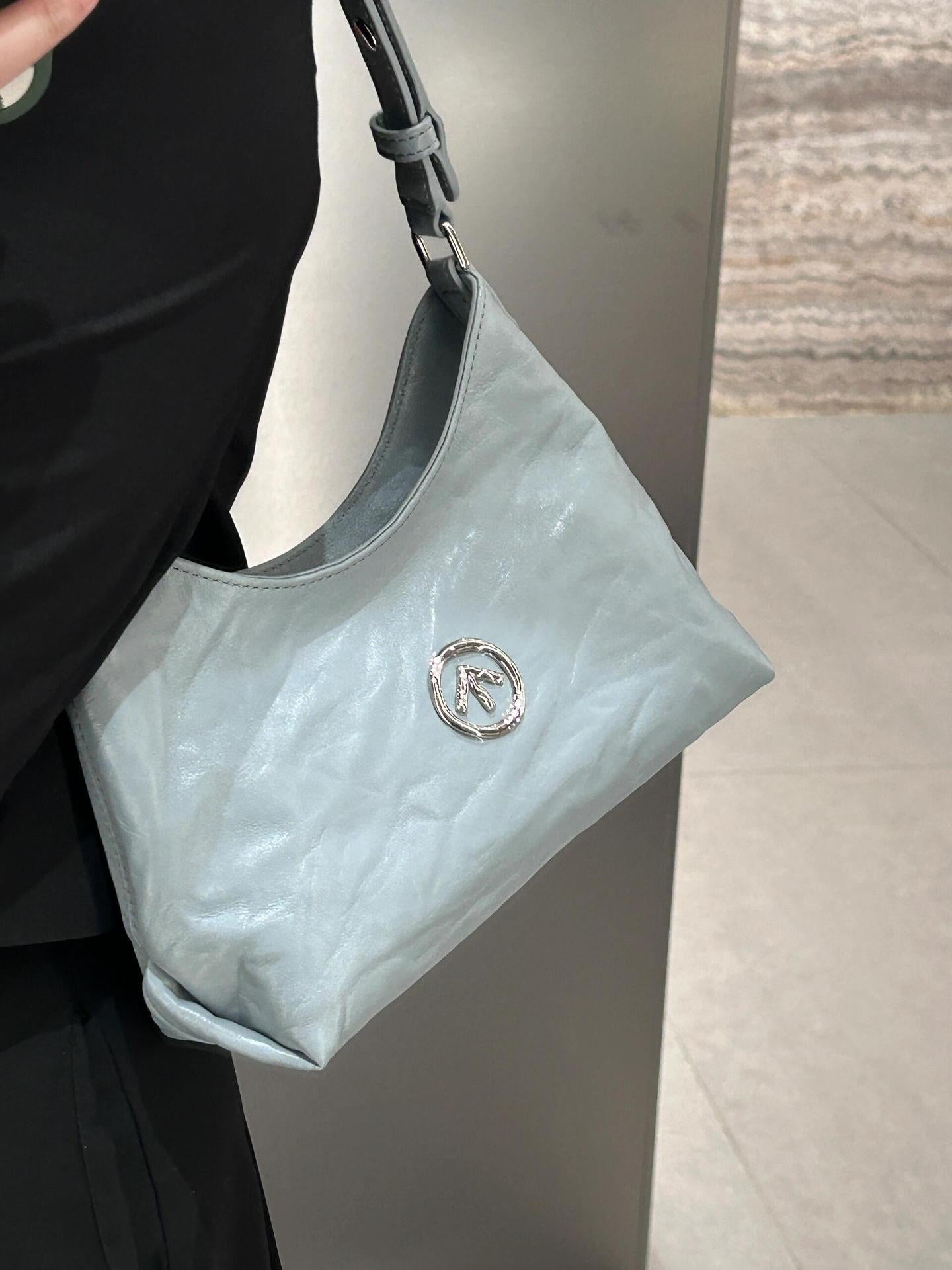 Stone Mini Sized Vegetable Tanned Sheepskin Underarm Shoulder Bags