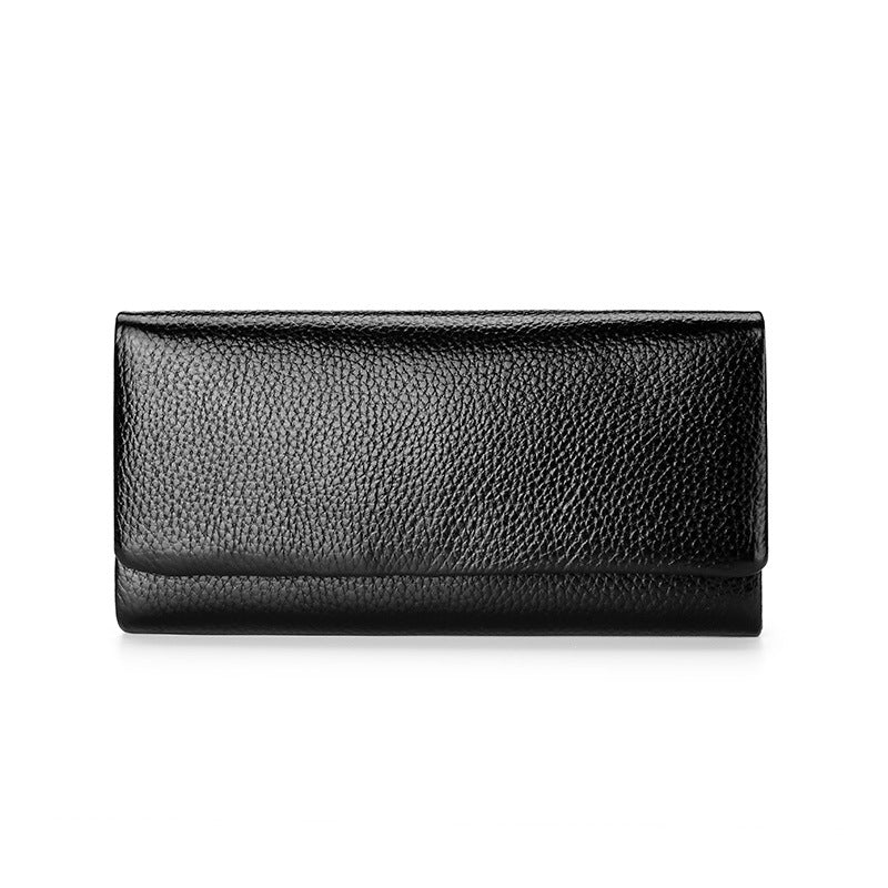 Women's Cowhide Real Leather Long Large Capacity Ladies Wallets