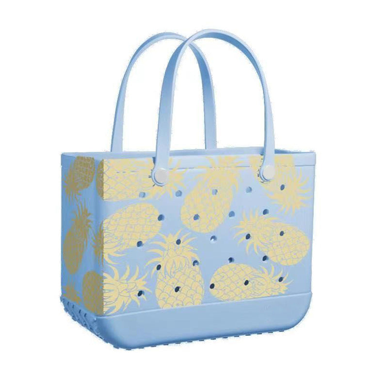 Women's Hole Beach Storage Big Printing Basket Handbags
