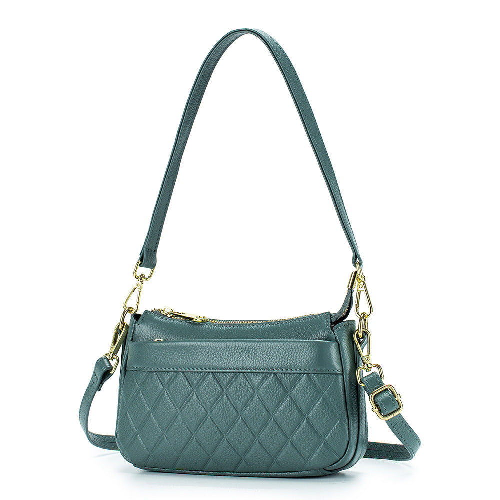 Women's Soft Leather Mother Fashionable Diamond Top Crossbody Bags