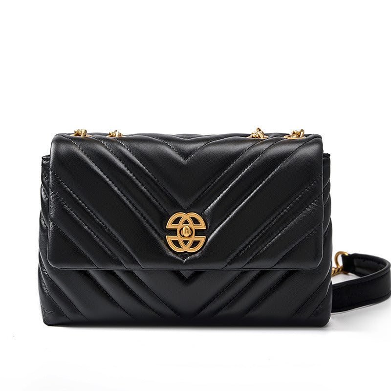 Women's Strict Selection Underarm Rhombus Chain Genuine Crossbody Bags